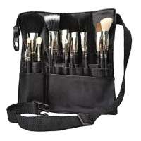 Customized color leather 22 pockets professional cosmetic makeup brush bag artist belt strap belt bag neutral